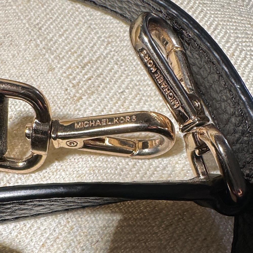 Michael Kors Black Leather Bag Replacement Strap with Gold Accents - Picture 2 of 8